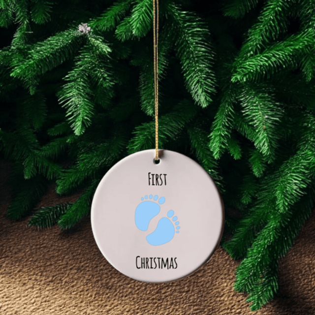 First Christmas Baby Footprint Ornament