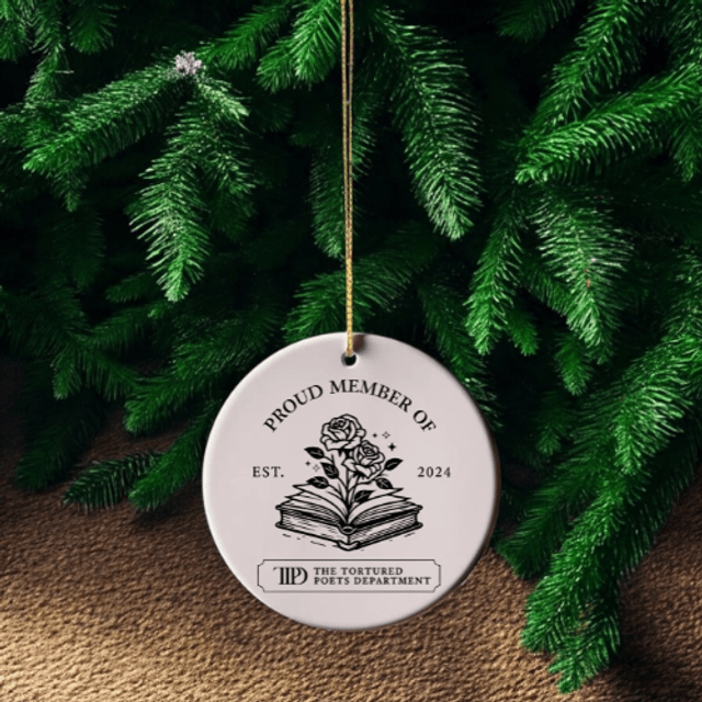 Round Ceramic Taylor Swift Themed Christmas Ornaments